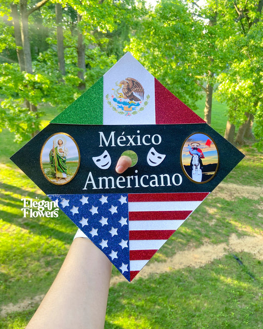 Graduation Cap Topper Mexico and USA